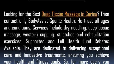 Best Deep Tissue Massage in Carina