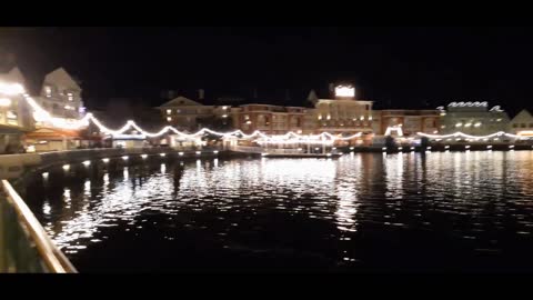 Disney World Boardwalk at night.