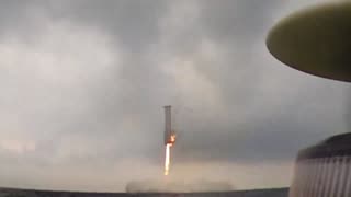 Starship’s Super Heavy Booster landing burn and soft splashdown in the Gulf of Mexico June 6, 2024