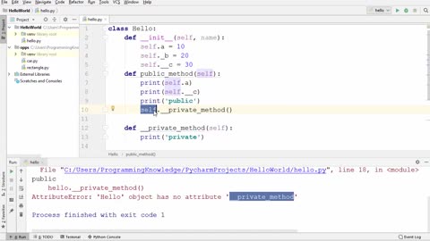 Python Tutorial for Beginners 28 - Private methods in Python
