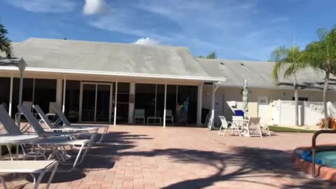 Lounging at our new pool