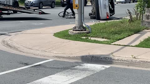 Cyclist Has Close Call With Tow Cable