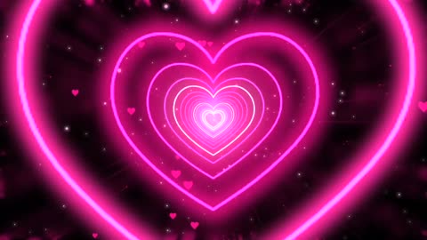 937. Heart Tunnel💗Pink Heart Background Neon Heart Heart