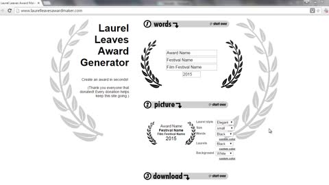 Laurel Leaves Award Generator