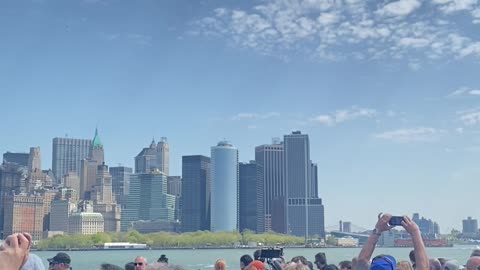 Manhattan buildings from the sea