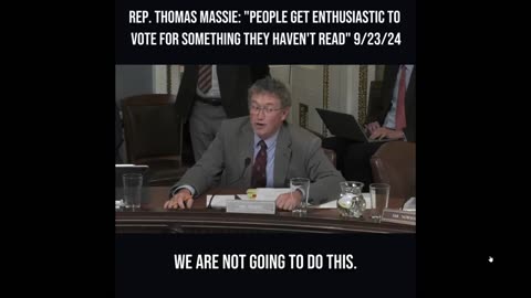 Thomas Massie "I described how the Speaker is using the CR to set up a government funding crisis"