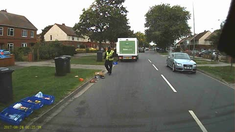 Food Goes Flying From Van Side Door