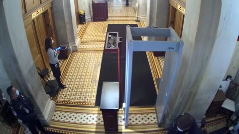 Capitol CCTV shows Sen. Kamala Harris exiting the Capitol at 11:21 a.m. on January 6