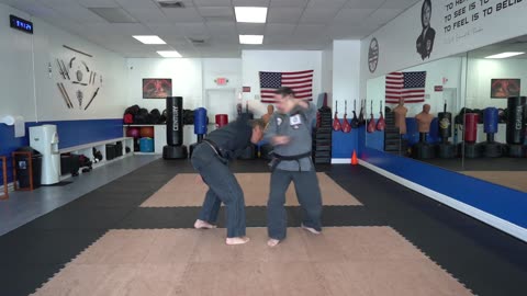 An example of the American Kenpo technique Defying the Rod