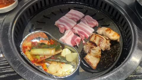 Grilled pork belly in Korea