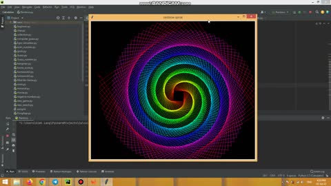 How to draw colorful spiral in python