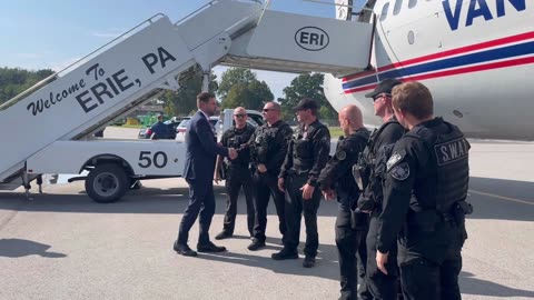 JD Vance greets law enforcement in Erie, PA