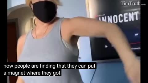 magnet attach to person who took the vaccine