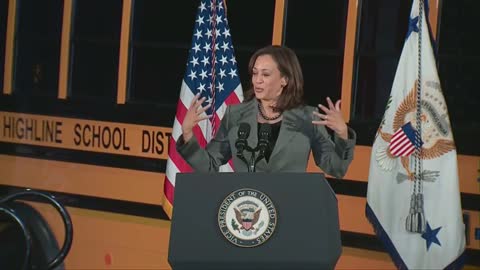 Kamala Harris touts 'yellow school buses' during Seattle appearance