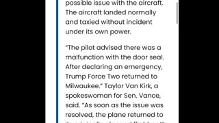 Vance aboard Trump Force Two as plane makes EMERGENCY LANDING in Milwaukee WI 8/16/24