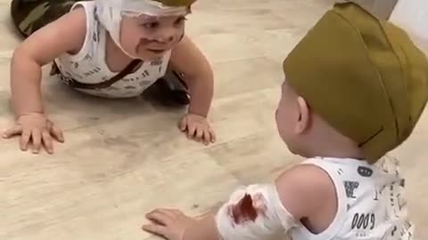 Russian Mothers Dress Up Their Children as Wounded Soldiers