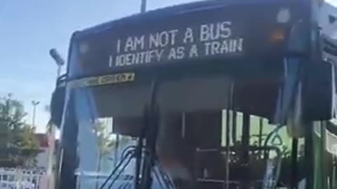 Bus identifies itself as a train