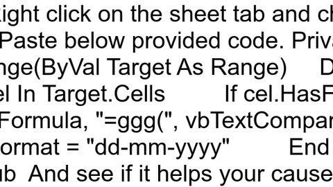 change cell format within functions in excel VBA