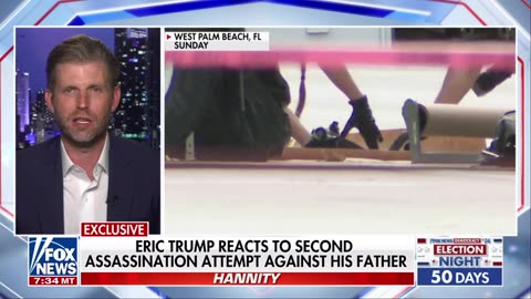 Hannity interviews Eric Trump 9/16 on the 2nd Attempt to Assassinate his Father