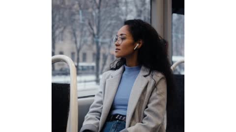 girl traveling on the train and remembering her great love that was left behind.