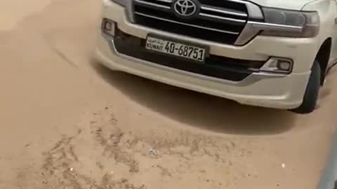 Sandstorm aftermath on highway ( Kuwait )