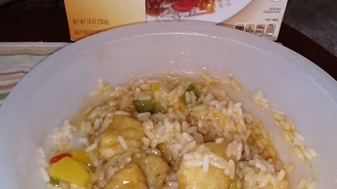 Eating Healthy Choice Sweet & Sour Chicken, Dbn, MI, 9/4/24