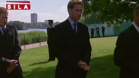 Princes William and Harry with their uncle Robert Fellowes