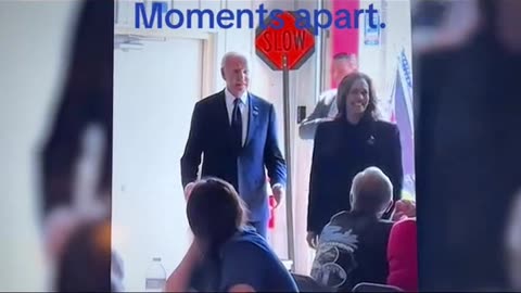 Joe Biden - Kamala Harris - Donald Trump - walk in