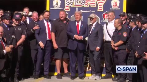 PDJT & JD Vance greet NYC firefighters at FDNY on Anniversary of 9/11