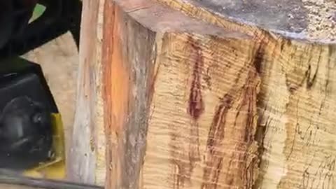 Making a Meat Cutting Wood by Using Chain Saw Machine