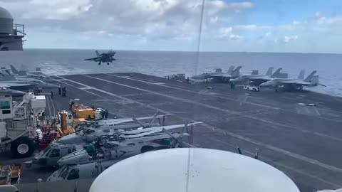 French Rafael Landing on US Aircraft Carrier