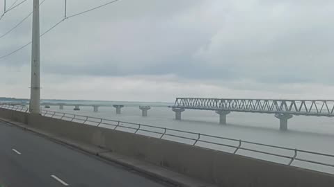 Jamuna Bridge in Bangladesh big river point