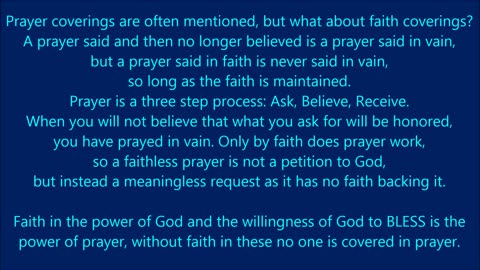 Prayer coverings are often mentioned, but what about faith coverings?