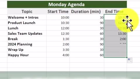 Excel Tip! Add two times together in a snap 👏