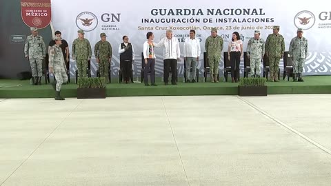 Inauguración de instalaciones de la Guardia Nacional, desde Santa Cruz Xoxocotlán, Oaxaca