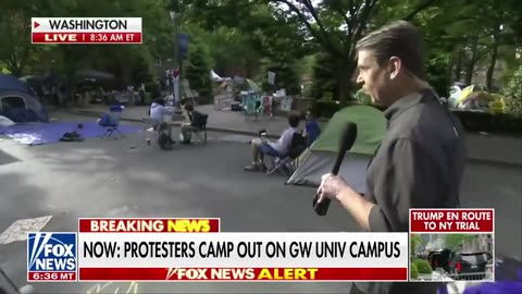 Pro-Gaza Protesters at GW University Vandalize Campus, Desecrate Washington Statue