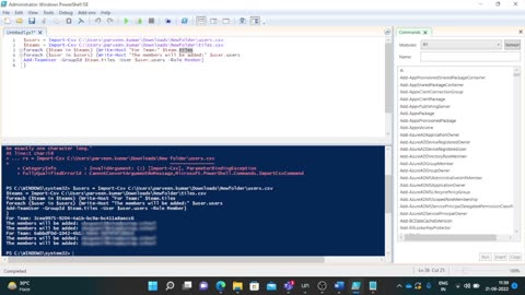 Microsoft Teams – How to add multiple files into Powershell for adding members into teams tiles