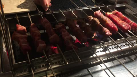 Korean lamb skewers