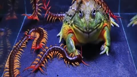 african bullfrog VS 10 centipede