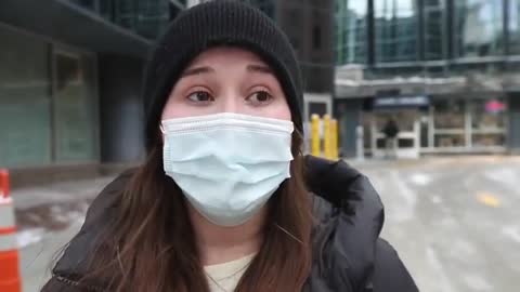 'Freedom Convoy': Centretown resident visibly shaken after talking to trucker about her mask