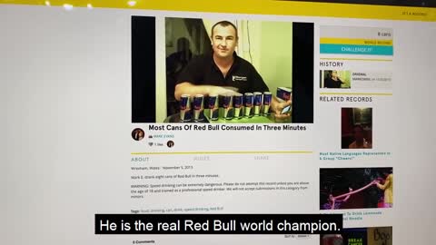 TRISTAN TATE BROKE THE RED BULL DRINKING WORLD RECORD