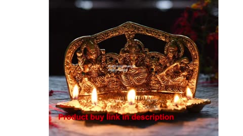 NOBILITY Lakshmi Ganesh Saraswati Statue with Diya Oil Deepak Metal Laxmi Ganesha