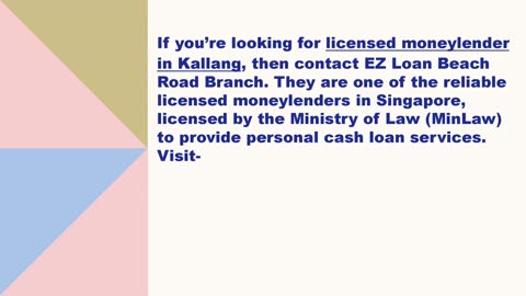 Best licensed moneylender in Kallang