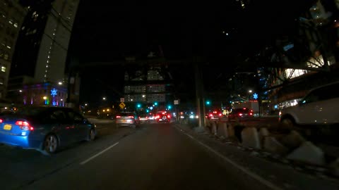 Driving Around Thru 01-25-2022 NYC New York QueensBoro Bridge Manhattan to Queens @ Night 4K