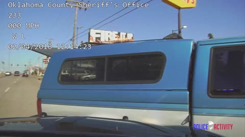 Dashcam Footage Of A Stolen Truck Pursuit In Oklahoma City