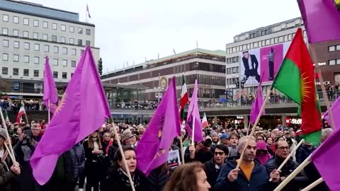 Hundreds rally against Iran authorities in Stockholm