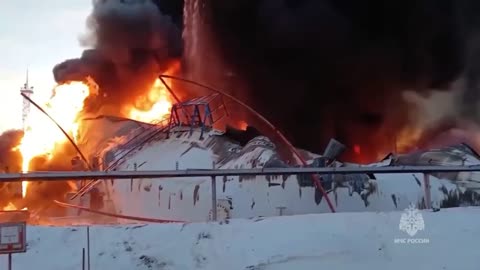 Russian Oil Facility on Fire