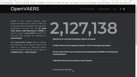 Open VAERS al 29 de abril del 2022