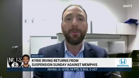 Kyrie Irving returns to the court following suspension by the Brooklyn Nets | SportsNite | SNY