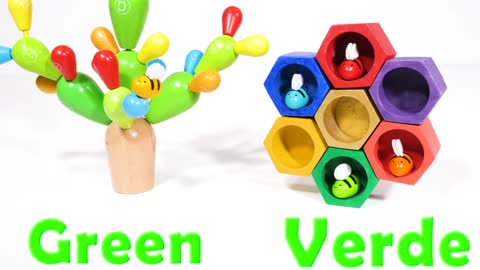 Toy Bee Learning Video for Toddlers - Learn Spanish and English Colors, Numbers, and Words for Kids!